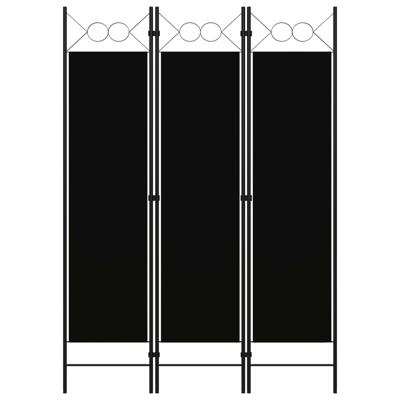 Kamerscherm met 3 panelen 120x180 cm zwart
