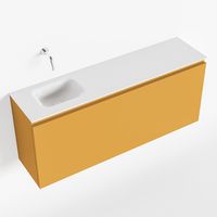 Toiletmeubel Mondiaz Olan | 120 cm | Meubelkleur Ocher | Lex wastafel Talc Links | Zonder kraangat