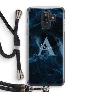 Midnight Marble: Samsung Galaxy J8 (2018) Transparant Hoesje met koord