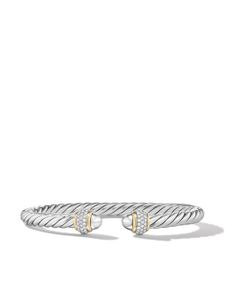 David Yurman bracelet Cable en or 18ct et argent sterling pavé de diamants (5 mm)