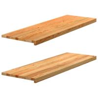 Vensterbanken 2 st 120x40x2 cm massief eikenhout lichtbruin