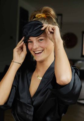Satin-Luxury Oogmasker zwart satijn