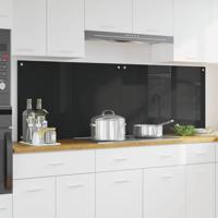 VidaXL Keuken achterwand 2 pcs zwart 90 x 60 cm gehard glas