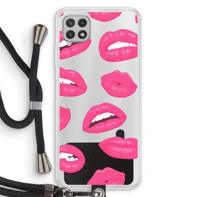 Bite my lip: Samsung Galaxy A22 4G Transparant Hoesje met koord