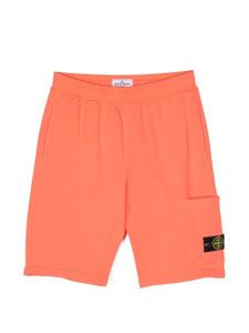 Stone Island Junior short de sport à patch logo - Orange