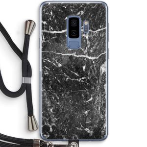 Zwart marmer: Samsung Galaxy S9 Plus Transparant Hoesje met koord