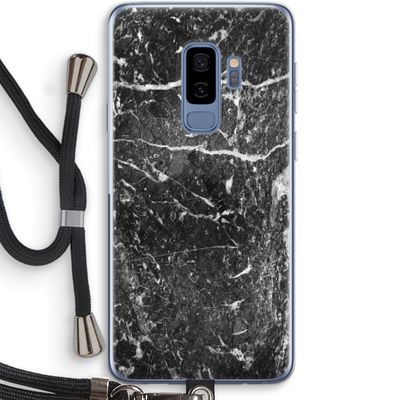 Zwart marmer: Samsung Galaxy S9 Plus Transparant Hoesje met koord
