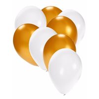Feestartikelen Ballonnen wit/goud - thumbnail