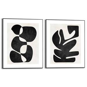 Reinders - Organic Twins - Schilderijen set 2x 50x40cm Zwart