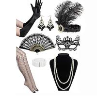 Jaren 1920 Gatsby Outfits Jaren '20 flapper hoofdband The Great Gatsby Dames Zonder Kraag Halloween Feest Maskerade Festival 1 Ventilator Lightinthebox