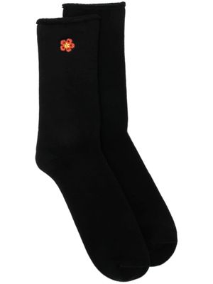 Kenzo chaussettes à fleurs brodées - Noir