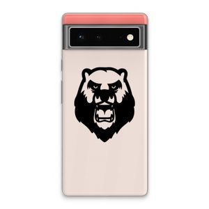 Angry Bear (black): Google Pixel 6 Transparant Hoesje