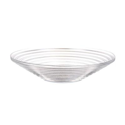 Serveerschaal/fruitschaal - 2x - glas - 27 cm - ribbel design