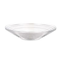 Serveerschaal/fruitschaal - 2x - glas - 27 cm - ribbel design