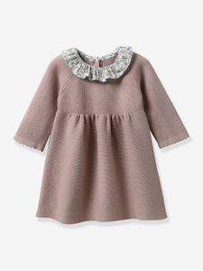 Babyjurk van tricot met col van Liberty® CYRILLUS-stof rozen