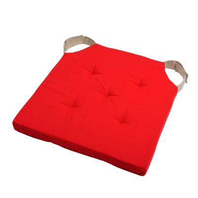 Stof Textile stoelkussen DUO - rood - 38 x 38 x 4 cm - klittenband sluiting