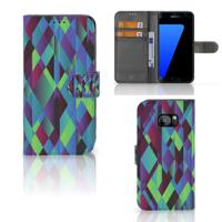 Samsung Galaxy S7 Edge | Book Case | Abstract Green Blue