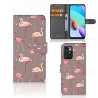 Xiaomi Redmi 10 | Telefoonhoesje | Met pasjeshouder | Flamingo
