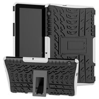 Huawei MediaPad T5 10 Antislip Hybride Case - Zwart / Wit - thumbnail