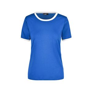 Basic ringer shirt blauw met witte strepen voor dames