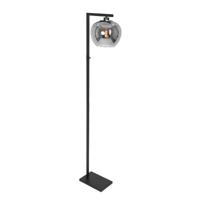 Steinhauer Zwarte vloerlampStang met rookglas - 3650ZW