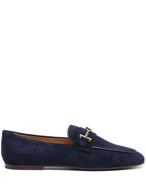 Tod's mocassins en cuir à plaque logo - Bleu