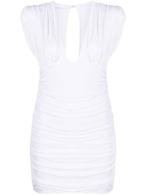 Philipp Plein robe sans manches Wrinkles à coupe courte - Blanc