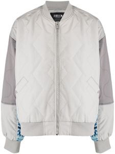 FIVE CM veste bomber à empiècement en maille - Gris