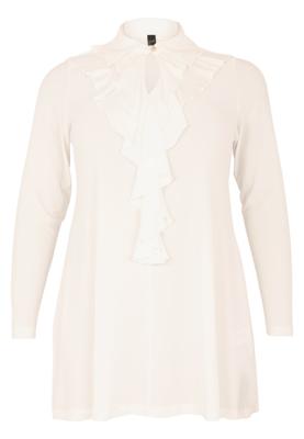 Yoek Tuniek met ruches | Beige | Maat 38/40
