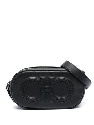 Ferragamo sac porté épaule à détail Gancini - Noir