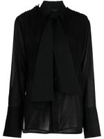 Yohji Yamamoto blouse à col lavallière - Noir - thumbnail