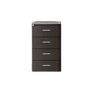 Ladeblok/bureau organizer met 4 lades - rotan bruin - 39,5 x 36,5 x 61,5 cm - Ladeblokken