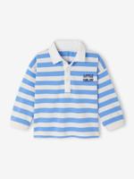 Polo met brede strepen voor baby's blauw, gestreept