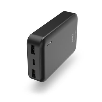 Hama Pocket 10 Power Pack 10000 mAh Outputs 2x USB-A Powerbank Grijs