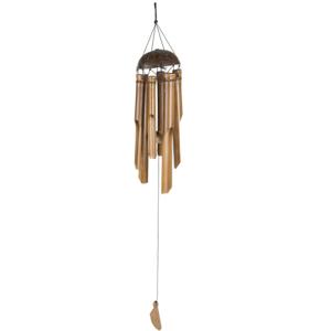 Mega Collections Windgong - rattan - 15 x 62 cm - tuin/balkon - oosterse sfeer