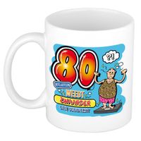 Cadeau mok - 80 weegt zwaarder dan verwacht - keramiek - 300 ml Cadeau mok - 80 weegt zwaarder dan verwacht - keramiek - 300 ml