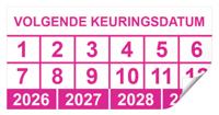 Keuringssticker volgende keuringsdatum rechthoek 50 x 25 mm - 250 stuks (op rol)