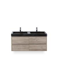 Dante Badmeubelset 120 cm - Craft Oak - Wastafel Hardsteen Wit Lucca Dubbel