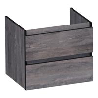 Brauer Joy Edge Onderkast 60 cm - met 2 Softclose Lades Greeploos en 1 Sifon Uitsparing - Driftwood