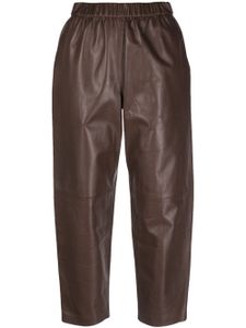 Dusan pantalon de jogging en cuir à taille haute - Marron