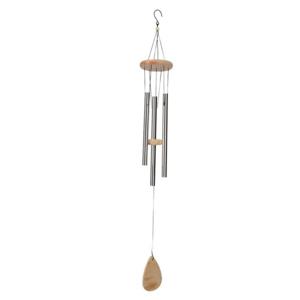 Windgong van metaal en hout - D10 x H74 cm - Tuin/balkon