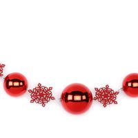 1x Rode decoratie slingers met kerstballen en sneeuwvlokken 116 cm - thumbnail