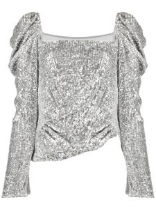 Simkhai blouse Allura Hammered à sequins brodés - Argent