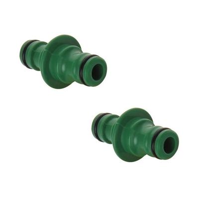 ProPlus Tuinslangkoppeling - 2x - groen - 5,5 cm - waterslangkoppeling ProPlus Tuinslangkoppeling - 2x - groen - 5,5 cm - waterslangkoppeling