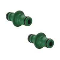 ProPlus Tuinslangkoppeling - 2x - groen - 5,5 cm - waterslangkoppeling