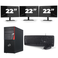 Fujitsu Esprimo P756 Micro Tower - Intel Core i7-6e Generatie - 16GB RAM - 256GB SSD - Windows 11 + 3x 22 inch Monitor