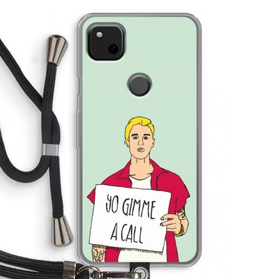 Gimme a call: Pixel 4a Transparant Hoesje met koord