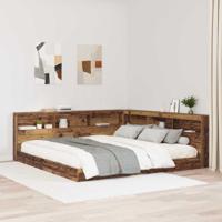 Opberghoofdbord met plank Oud hout 200 cm Bewerkt hout