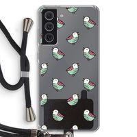 Vogeltjes: Samsung Galaxy S21 FE Transparant Hoesje met koord