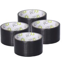 Duct tape - zwart - 4x rol - 48mm x 10m - binnen/buiten